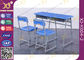 Двойные стол и стул школы с исправленными шкафом/красочным железным каркасом поставщик