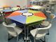 Край красочного 6 совместных ПВК стола и стула студента установленный для тренируя комнаты поставщик