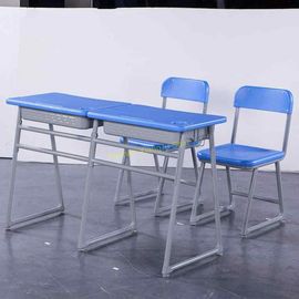 Китай Двойная таблица и стул студента установленные с ногами угла столешницы ПВК ХДПЭ три- поставщик